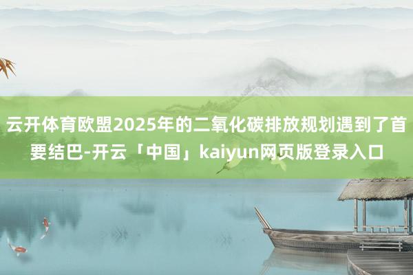 云开体育欧盟2025年的二氧化碳排放规划遇到了首要结巴-开云「中国」kaiyun网页版登录入口